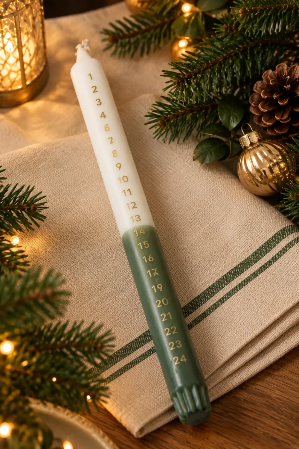 "Christmas Countdown" in grün & weiß, Inhalt und Verpackung